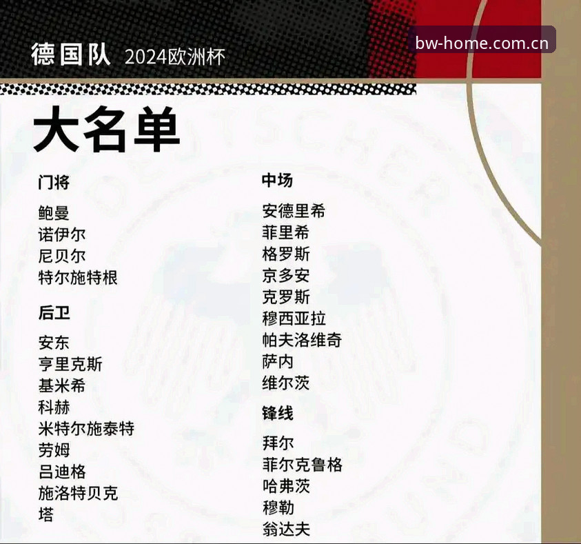 德国队世界杯大名单深度解析：诺伊尔回归与年轻新星使用指南